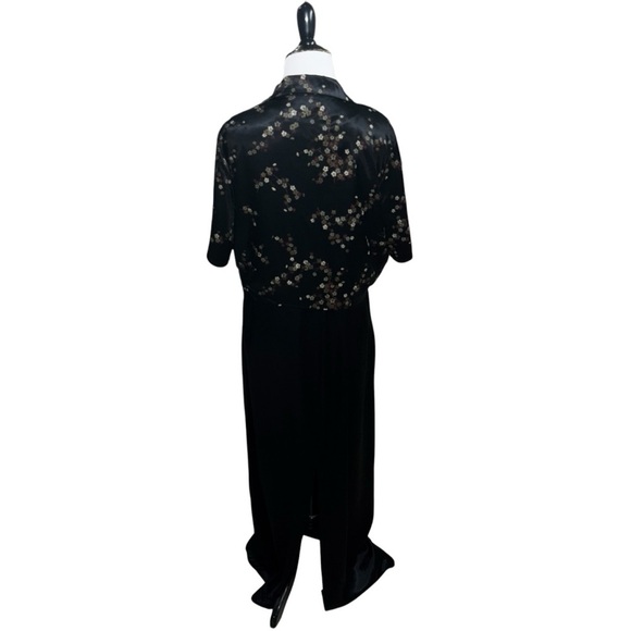 II Real Women's Size 14 Evening Maxi Dress and Bolero Jacket Set Silk Look 1980s - Picture 7 of 12